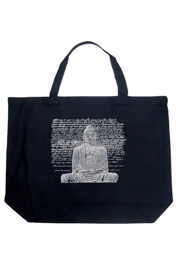 Large Word Art Tote Bag - Zen Buddha