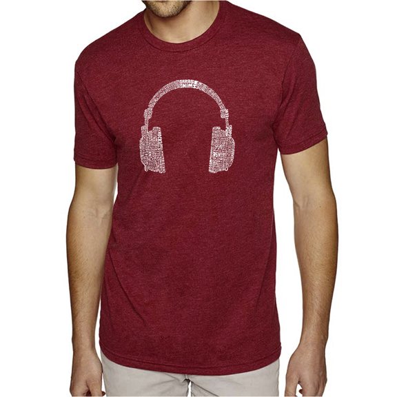 LA Pop Art Men's Premium Blend Word Art T-shirt - 63 DIFFERENT GENRES OF MUSIC