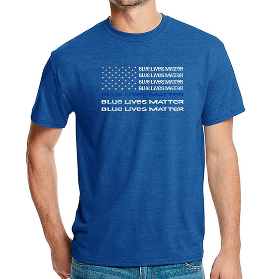 LA Pop Art Men's Premium Blend Word Art T-shirt - Blue Lives Matter