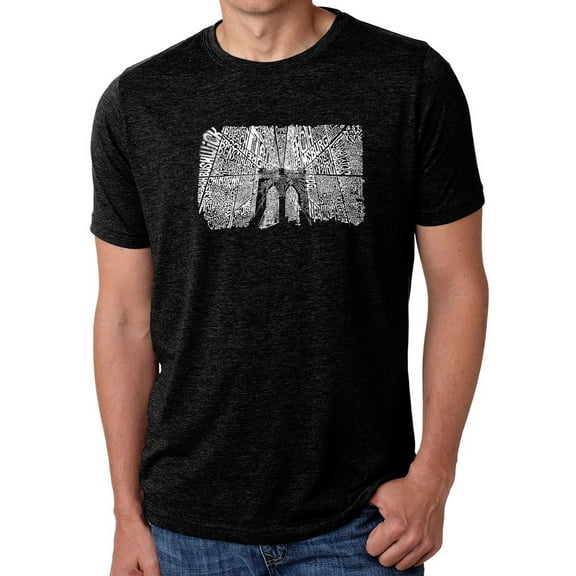 LA Pop Art Men's Premium Blend Word Art T-shirt - Brooklyn Bridge
