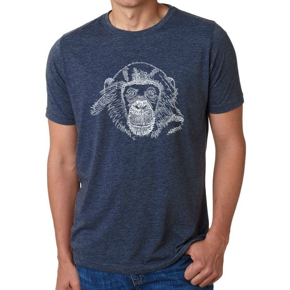 LA Pop Art Men's Premium Blend Word Art T-shirt - Chimpanzee