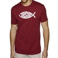 thumbnail image 1 of LA Pop Art Men's Premium Blend Word Art T-shirt - Christian Jesus Name Fish Symbol, 1 of 2