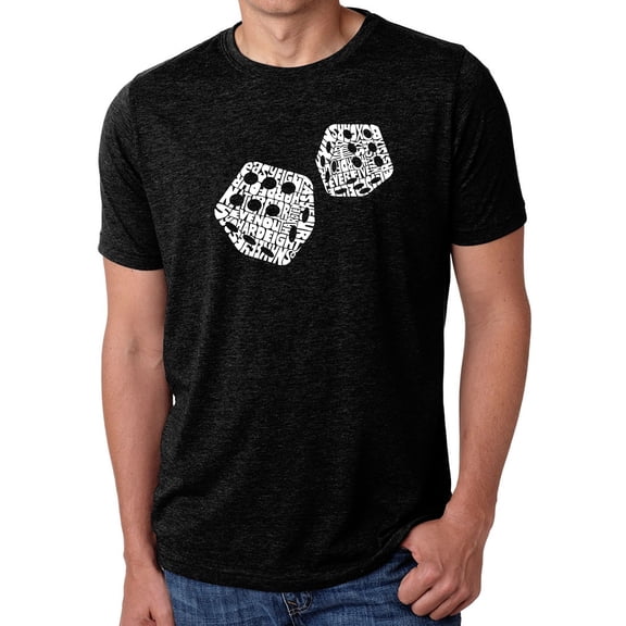 LA Pop Art Men's Premium Blend Word Art T-shirt - DIFFERENT ROLLS THROWN IN THE GAME OF CRAPS