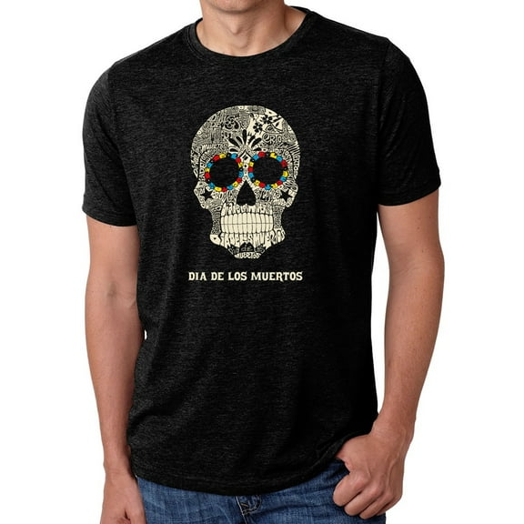 LA Pop Art Men's Premium Blend Word Art T-shirt - Dia De Los Muertos