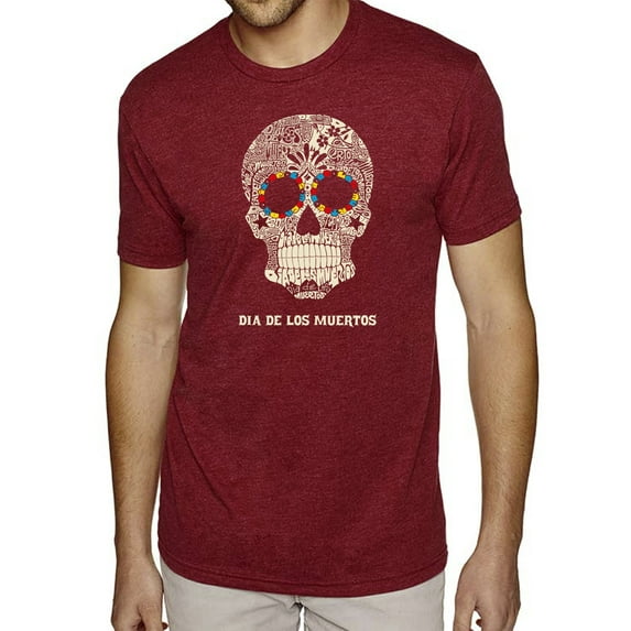 LA Pop Art Men's Premium Blend Word Art T-shirt - Dia De Los Muertos