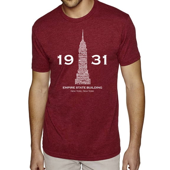 LA Pop Art Men's Premium Blend Word Art T-shirt - Empire State Building