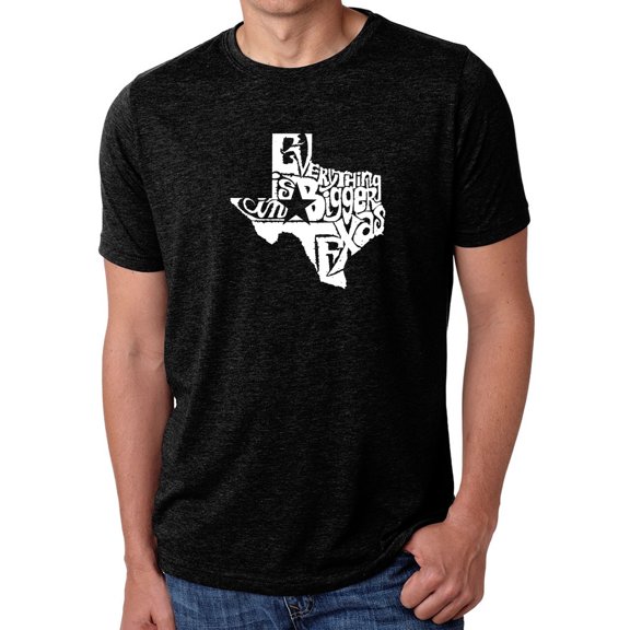 LA Pop Art Men's Premium Blend Word Art T-shirt - Everything is Bigger in Texas