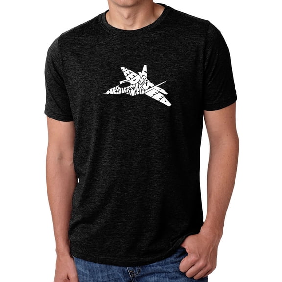 LA Pop Art Men's Premium Blend Word Art T-shirt - FIGHTER JET - NEED FOR SPEED