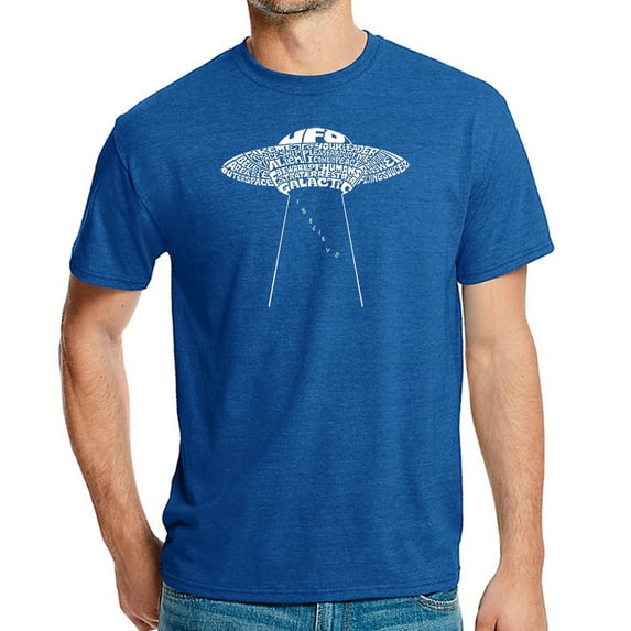 LA Pop Art Men's Premium Blend Word Art T-shirt - Flying Saucer UFO