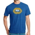 thumbnail image 1 of LA Pop Art Men's Premium Blend Word Art T-shirt - Gold Digger Lips, 1 of 2