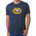 thumbnail image 1 of LA Pop Art Men's Premium Blend Word Art T-shirt - Gold Digger Lips, 1 of 2