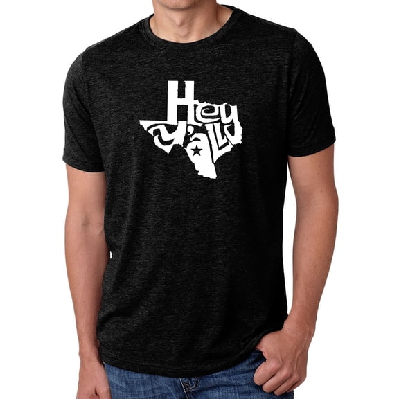 LA Pop Art Men's Premium Blend Word Art T-shirt - Hey Yall