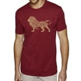thumbnail image 1 of LA Pop Art Men's Premium Blend Word Art T-shirt - Lion, 1 of 2