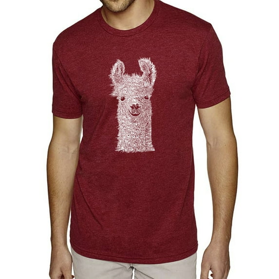LA Pop Art Men's Premium Blend Word Art T-shirt - Llama