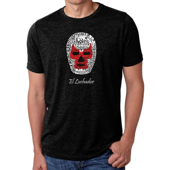 LA Pop Art Men's Premium Blend Word Art T-shirt - MEXICAN WRESTLING MASK