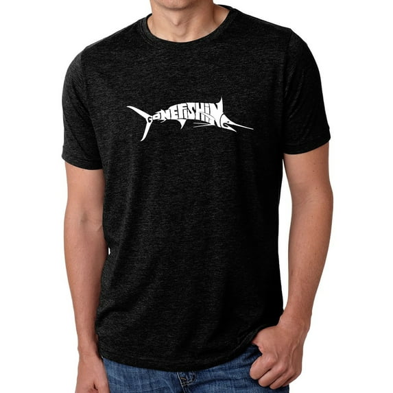 LA Pop Art Men's Premium Blend Word Art T-shirt - Marlin - Gone Fishing