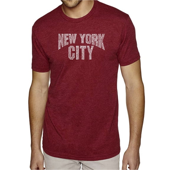 LA Pop Art Men's Premium Blend Word Art T-shirt - NYC NEIGHBORHOODS