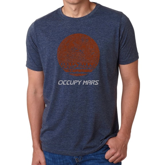 LA Pop Art Men's Premium Blend Word Art T-shirt - Occupy Mars