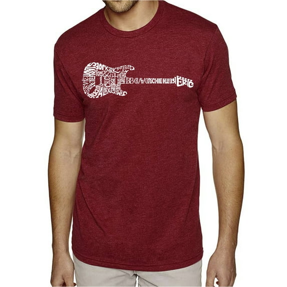 LA Pop Art Men's Premium Blend Word Art T-shirt - Rock Guitar