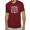 thumbnail image 1 of LA Pop Art Men's Premium Blend Word Art T-shirt - Stops Along Route 66, 1 of 2