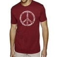 thumbnail image 1 of LA Pop Art Men's Premium Blend Word Art T-shirt - THE WORD PEACE IN 77 LANGUAGES, 1 of 2