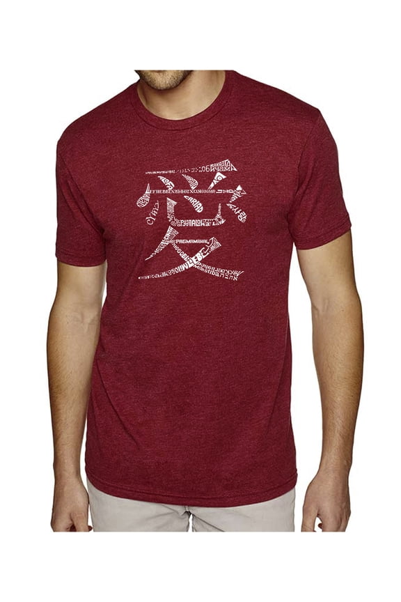 Men's Premium Blend Word Art T-shirt - The Word Love in 44 Languages