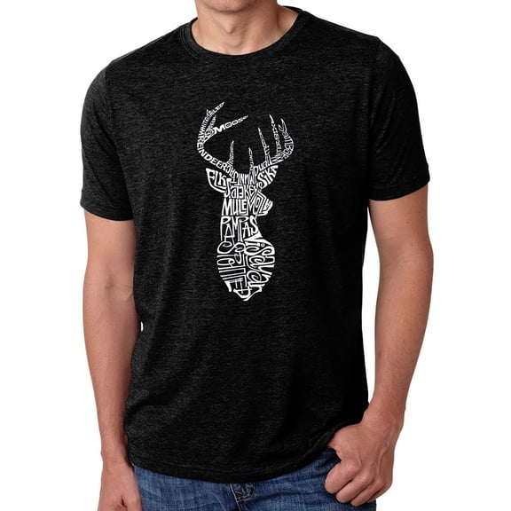 LA Pop Art Men's Premium Blend Word Art T-shirt - Types of Deer