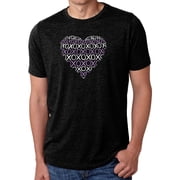 LA Pop Art Mens Premium Blend Word Art T-shirt - XOXO Heart
