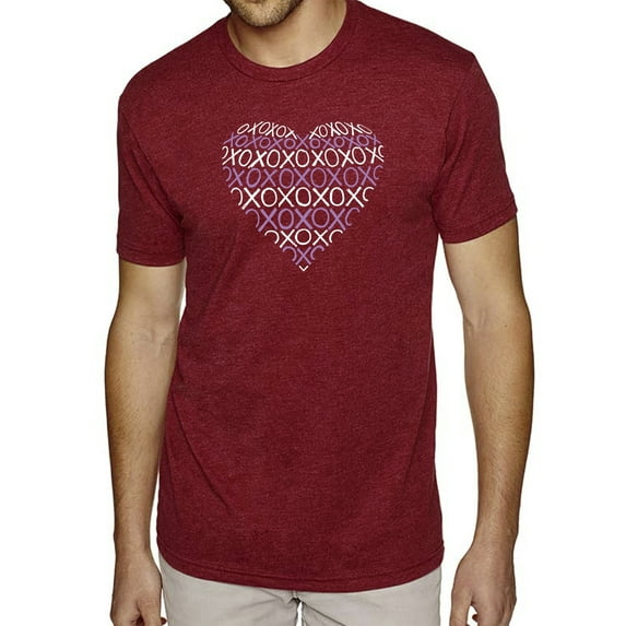 LA Pop Art Men's Premium Blend Word Art T-shirt - XOXO Heart
