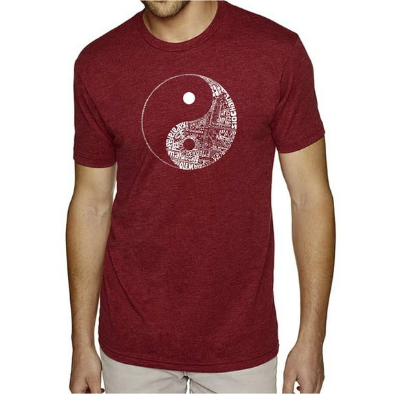 LA Pop Art Men's Premium Blend Word Art T-shirt - YIN YANG
