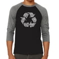 thumbnail image 1 of LA Pop Art Men's Raglan Word Art T-Shirt - 86 RECYCLABLE PRODUCTS, 1 of 2