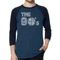 thumbnail image 1 of LA Pop Art Men's Raglan Word Art T-Shirt - 90S, 1 of 2