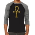 thumbnail image 1 of LA Pop Art Men's Raglan Word Art T-Shirt - ANKH, 1 of 2