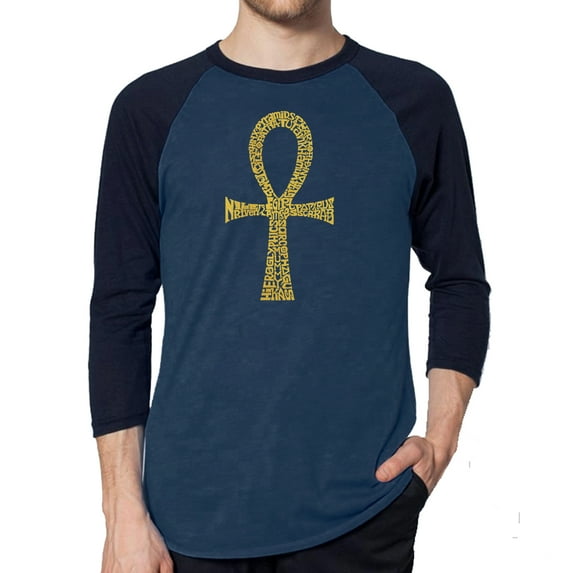 LA Pop Art Men's Raglan Word Art T-Shirt - ANKH
