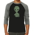 thumbnail image 1 of LA Pop Art Men's Raglan Word Art T-Shirt - Alien, 1 of 2