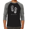 thumbnail image 1 of LA Pop Art Men's Raglan Word Art T-Shirt - BEACH BUM, 1 of 2
