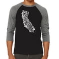 thumbnail image 1 of LA Pop Art Men's Raglan Word Art T-Shirt - California State, 1 of 2