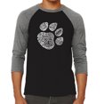 thumbnail image 1 of LA Pop Art Men's Raglan Word Art T-Shirt - Cat Paw, 1 of 2