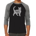 thumbnail image 1 of LA Pop Art Men's Raglan Word Art T-Shirt - Cat, 1 of 2