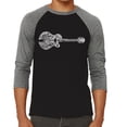 thumbnail image 1 of LA Pop Art Men's Raglan Word Art T-Shirt - Country Guitar, 1 of 2