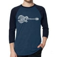 thumbnail image 1 of LA Pop Art Men's Raglan Word Art T-Shirt - Country Guitar, 1 of 2