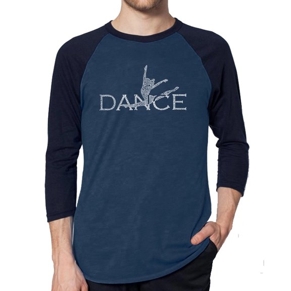 LA Pop Art Men's Raglan Word Art T-Shirt - Dancer