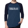 thumbnail image 1 of LA Pop Art Men's Raglan Word Art T-Shirt - Different foods made with chocolate, 1 of 2