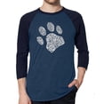 thumbnail image 1 of LA Pop Art Men's Raglan Word Art T-Shirt - Dog Paw, 1 of 2