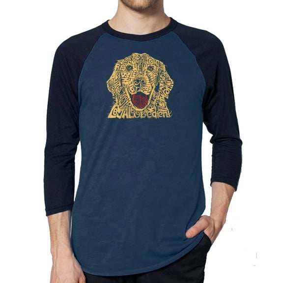 LA Pop Art Men's Raglan Word Art T-Shirt - Dog