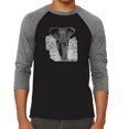 thumbnail image 1 of LA Pop Art Men's Raglan Word Art T-Shirt - ELEPHANT, 1 of 2