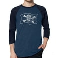 thumbnail image 1 of LA Pop Art Men's Raglan Word Art T-Shirt - FAMOUS PIRATE CAPTAINS AND SHIPS, 1 of 2
