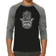 thumbnail image 1 of LA Pop Art Men's Raglan Word Art T-Shirt - Hamsa, 1 of 2