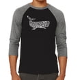 thumbnail image 1 of LA Pop Art Men's Raglan Word Art T-Shirt - Humpback Whale, 1 of 2