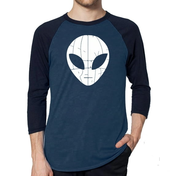 LA Pop Art Men's Raglan Word Art T-Shirt - I COME IN PEACE